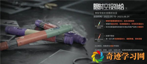 暗区突围限时空投补给药剂作用介绍