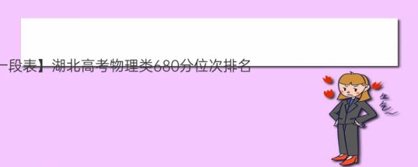 【2022湖北高考一分一段表】湖北高考物理类680分位次排名