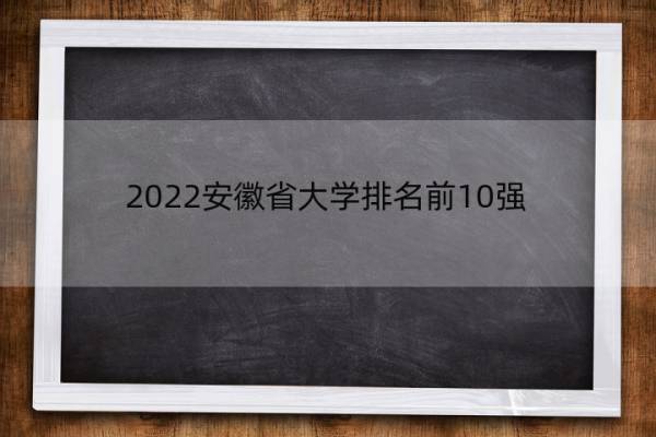2022安徽省大学排名前10强
